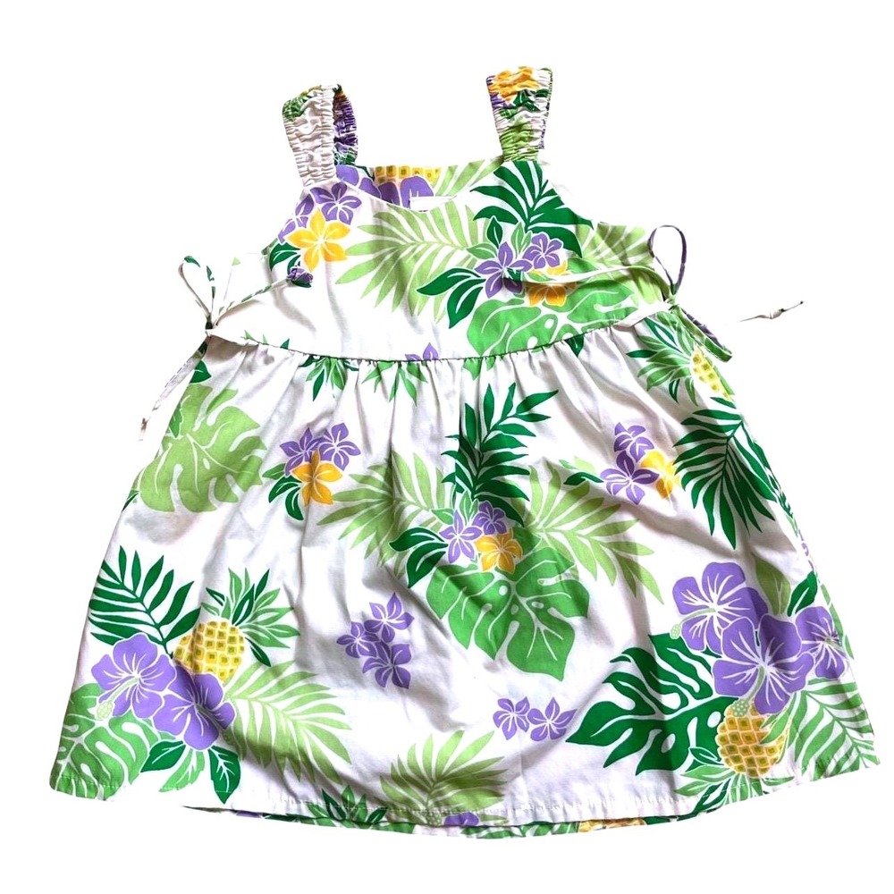 Vintage Pineapple Hawaiian Sun Dress Toddler Size 2‎ RJC Made in Hawaii